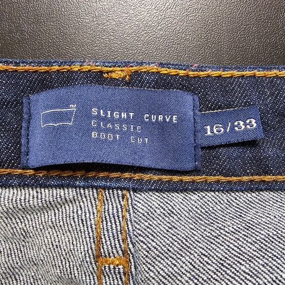 Levi's Slight Curve (529) 16 Curvy Bootcut Jeans Dark Wash Mid Rise Stretch Plus - Picture 9 of 10